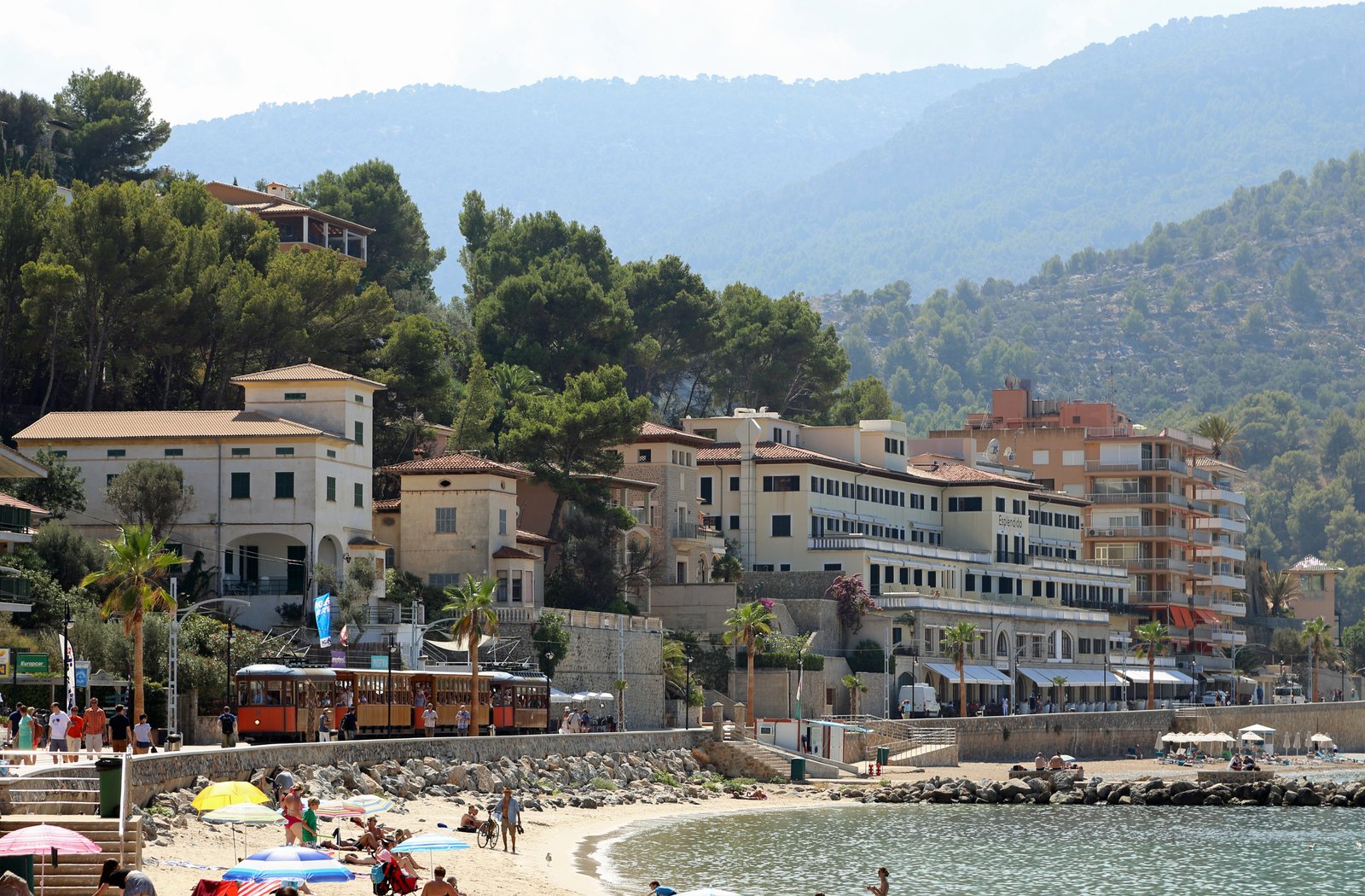The waterfront and tram in Port de Sóller