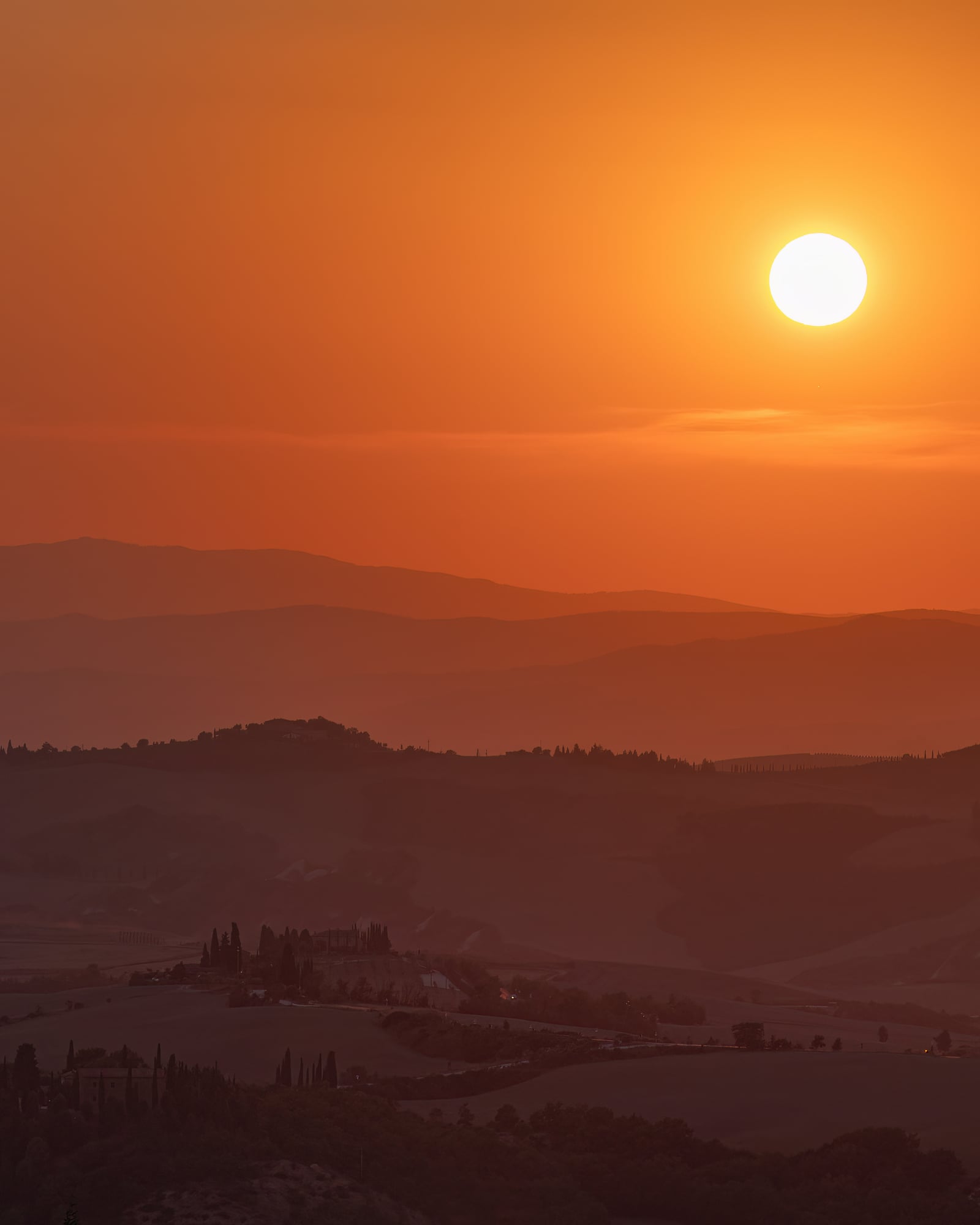 The Val d’Orcia countryside seen from Pienza in Tuscany
