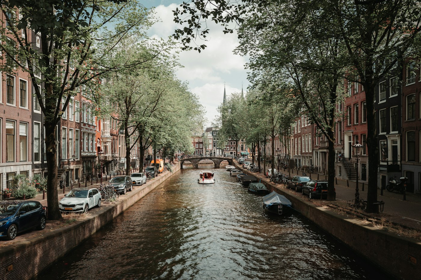 Boats on an Amsterdam canal